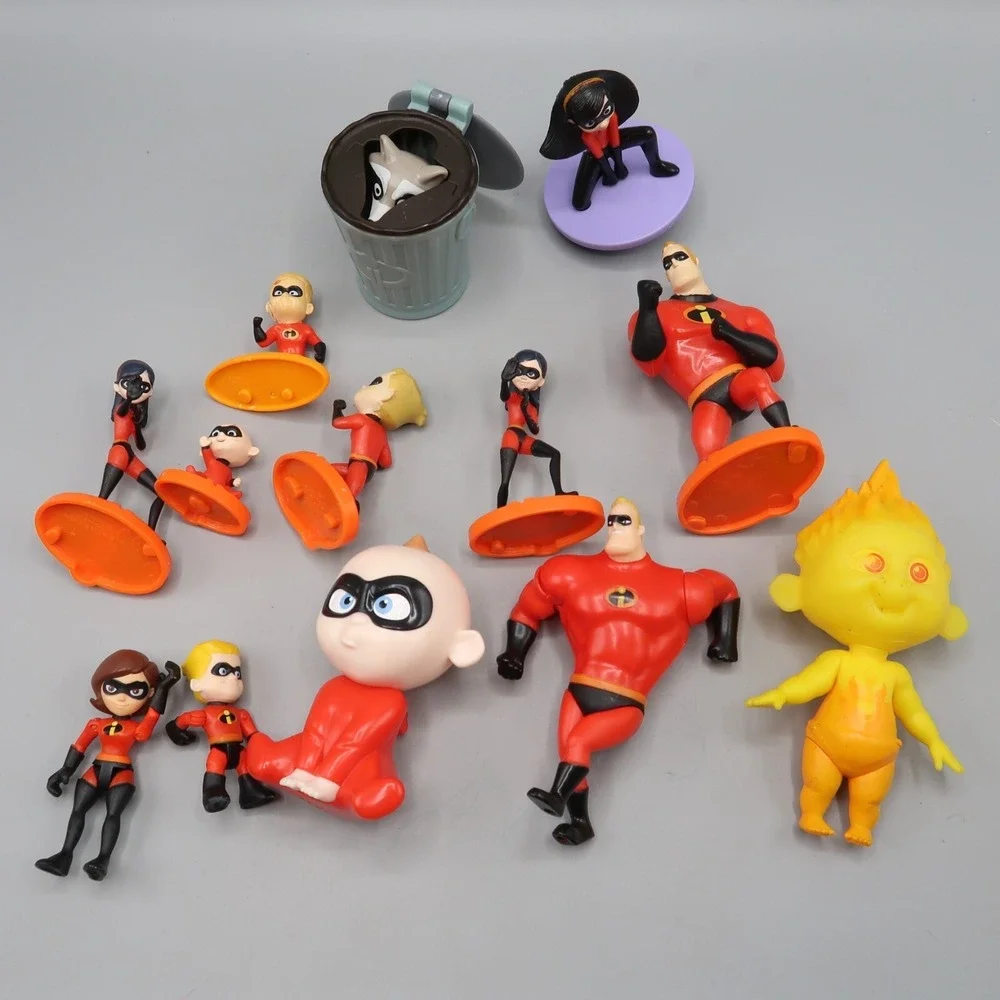 Disney Pixar Mattel The Incredibles figure lot of 17 Cake Topper Family